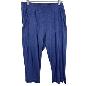 Escape by Habitat Clothes Blue Slub Cotton Cropped Pants Womens Medium 60005